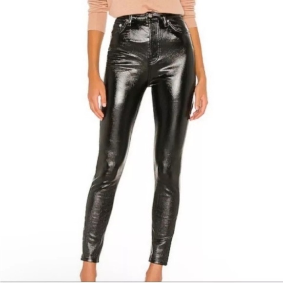 We The Free Pants - Free People We The Free Vegan Patent Leather Pant Button Fly 5 Pocket Black 27